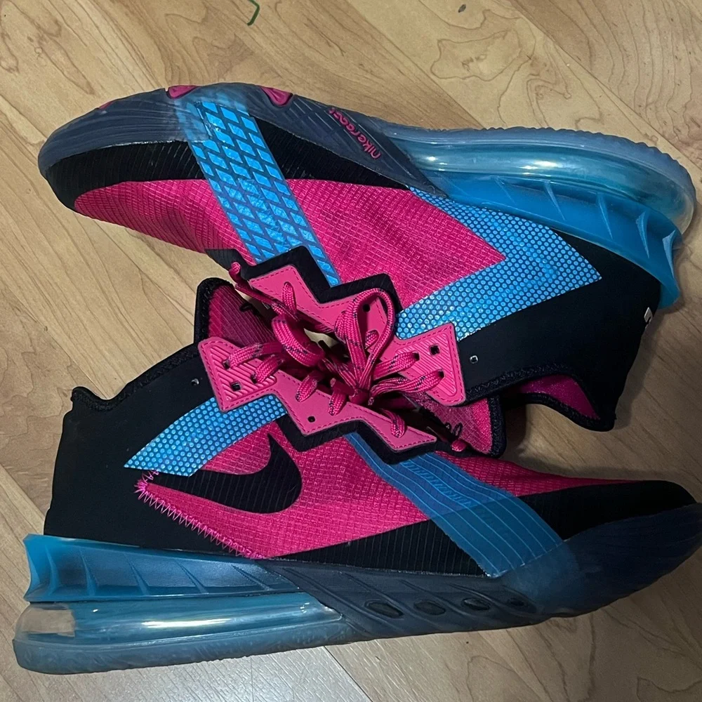 Nike Lebron XVIII (18) Low Fireberry Neon Nights - Picture 2 of 4
